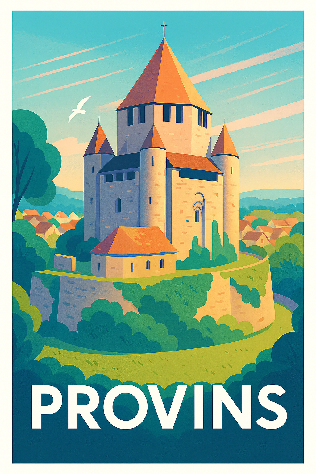 Affiche Provins — Voyage au cœur de la cité médiévale · poster d'art de Provins