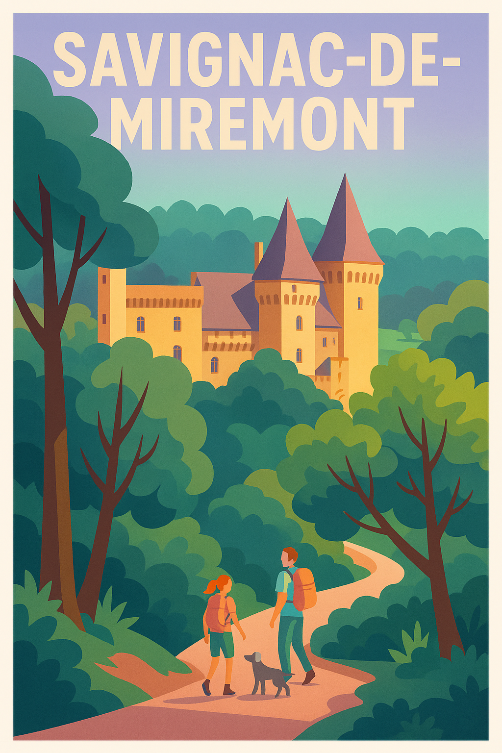 Affiche Savignac-de-Miremont — Balade au cœur de l'histoire · poster d'art de Savignac-de-Miremont