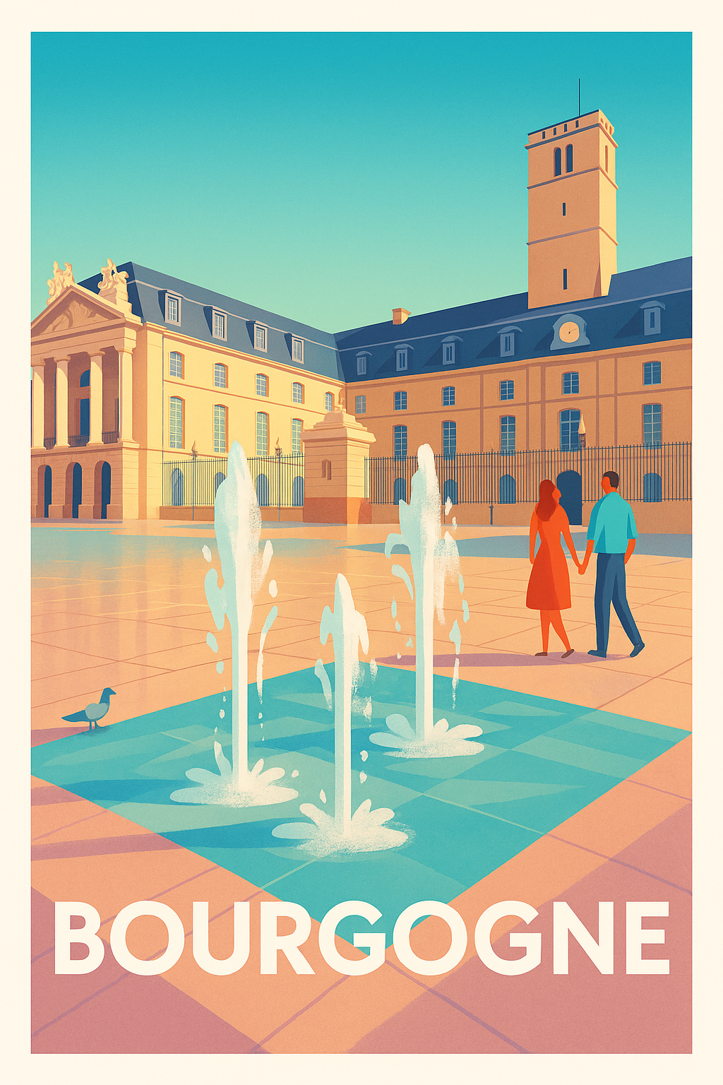 Affiche de Bourgogne - Charme et élégance au cœur de la région