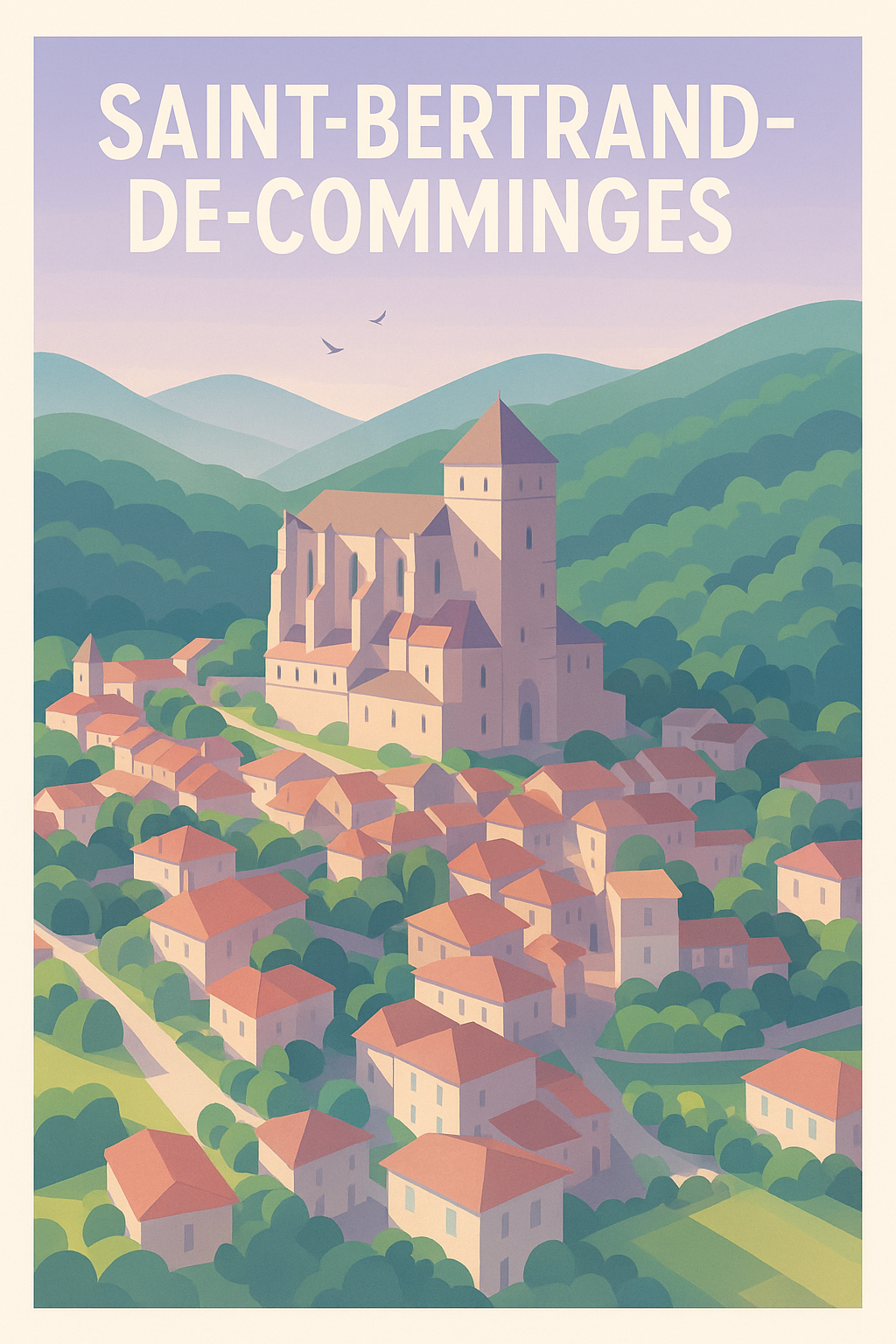Affiche de Saint-Bertrand-de-Comminges - Charme et histoire au cœur des Pyrénées