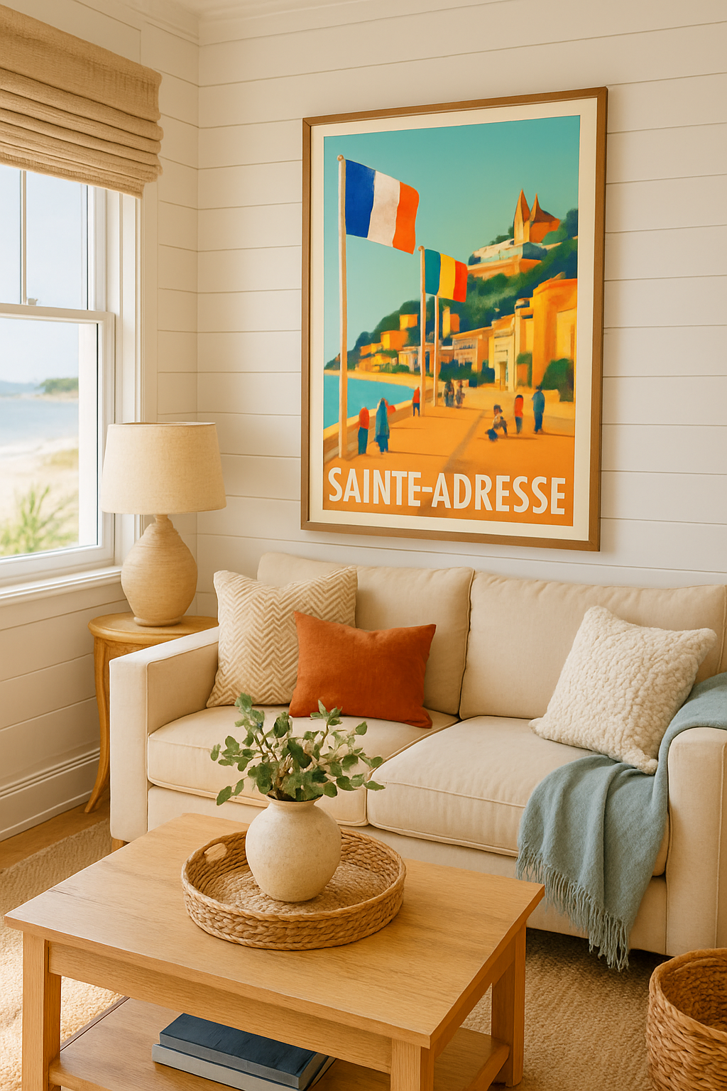 Mise en situation Affiche de Sainte-Adresse - Promenade ensoleillée au bord de la mer