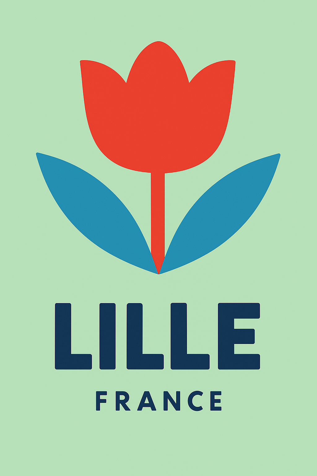 Affiche Lille — Fleur de charme du nord · poster d'art de Lille