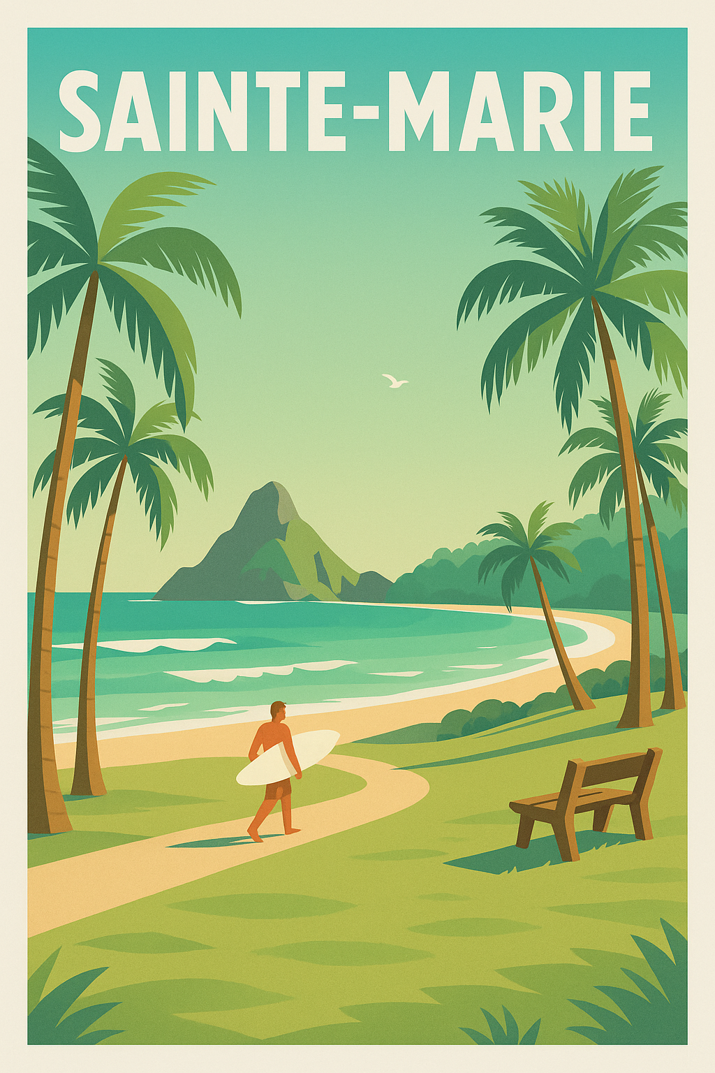 Affiche de Sainte-Marie - Évasion tropicale et vagues parfaites