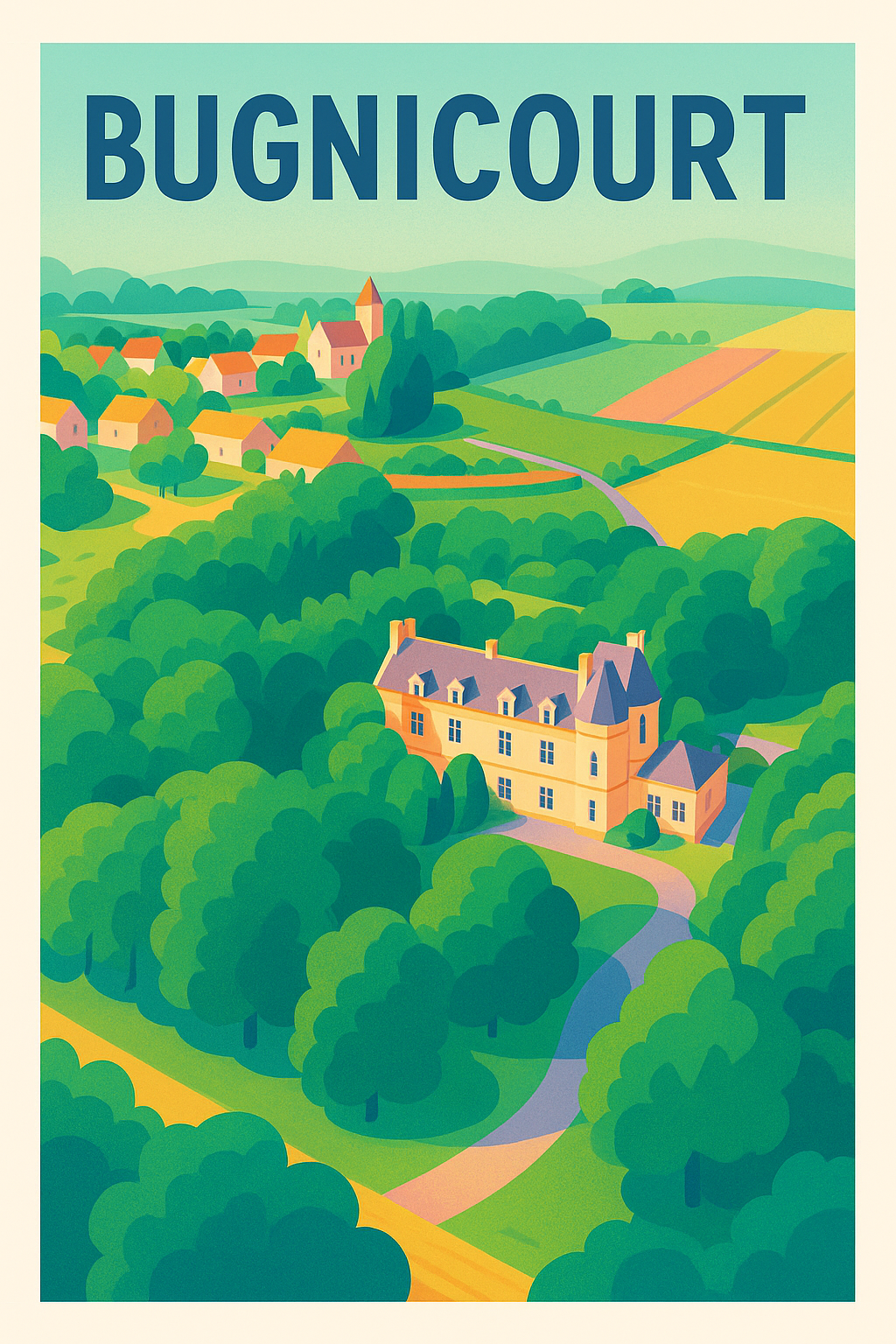Affiche de Bugnicourt - Charme bucolique et douceur de vie