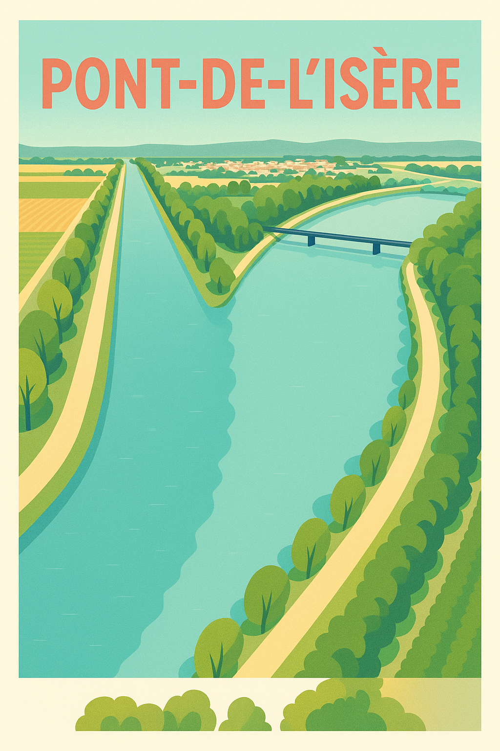 Affiche de Pont-de-l'Isère - Harmonie entre nature et eau