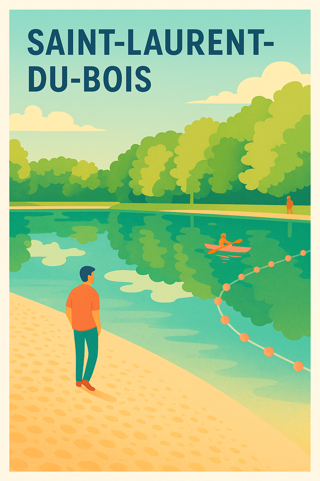 Affiche Saint-Laurent-du-Bois — Évasion au bord de l'eau · poster d'art de Saint-Laurent-du-Bois
