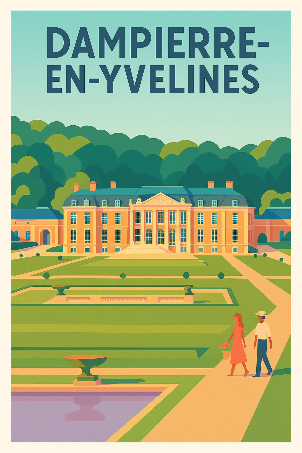 Affiche de Dampierre-en-Yvelines - Élégance et charme du château et de ses jardins