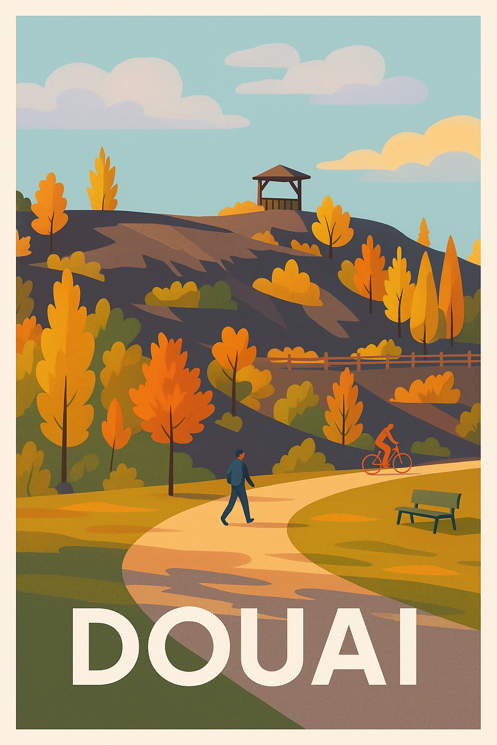 Affiche Douai — L'automne en balade paisible · poster d'art de Douai