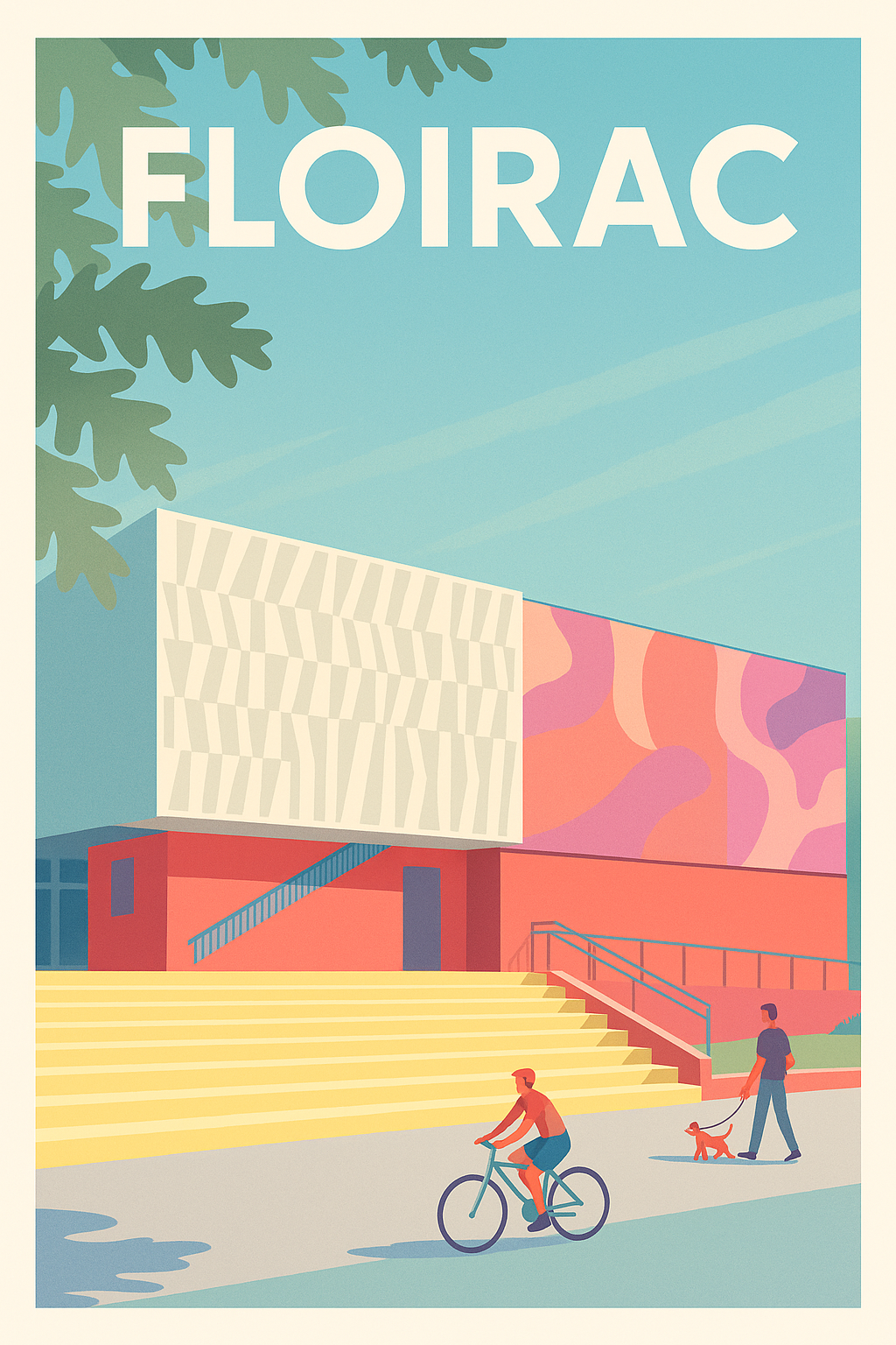 Affiche de Floirac - Architecture colorée et vie urbaine