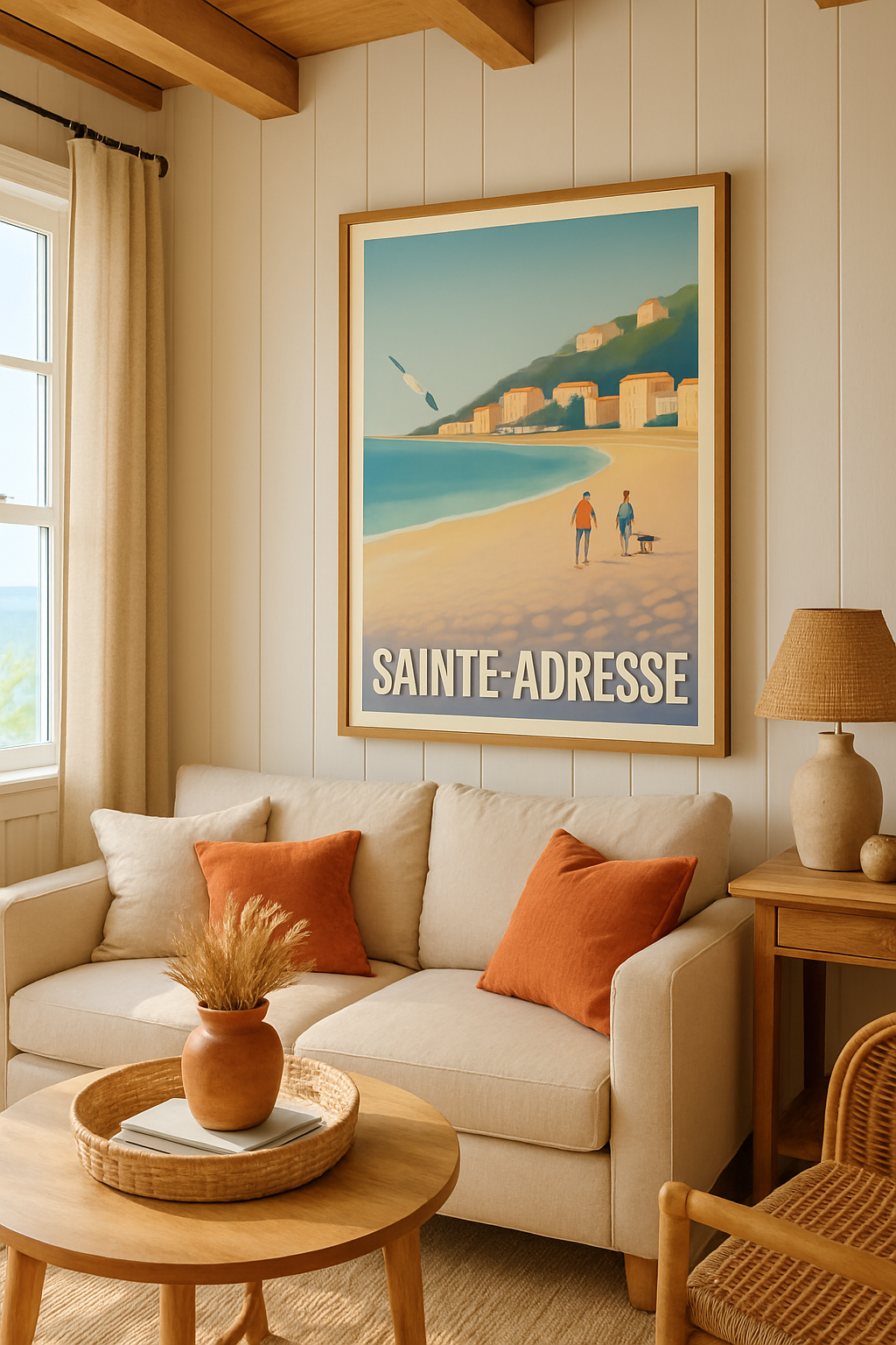 Mise en situation Affiche de Sainte-Adresse - Promenade en bord de mer