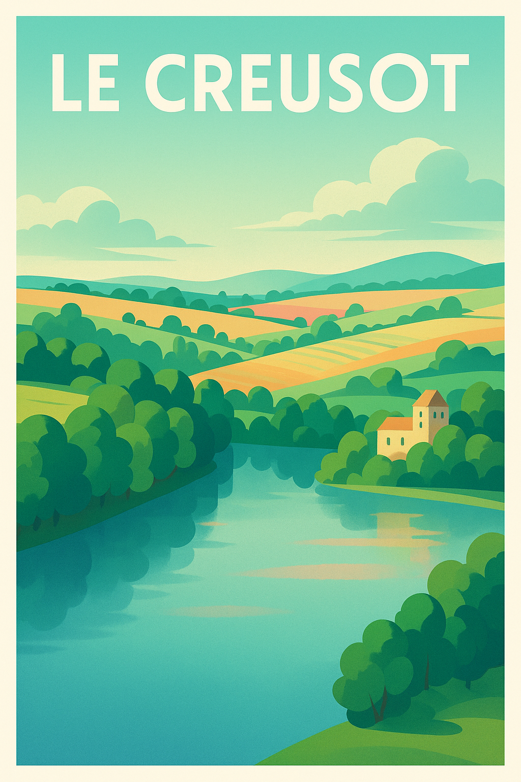 Affiche de Le Creusot - Paysages Bucoliques et Sérénité