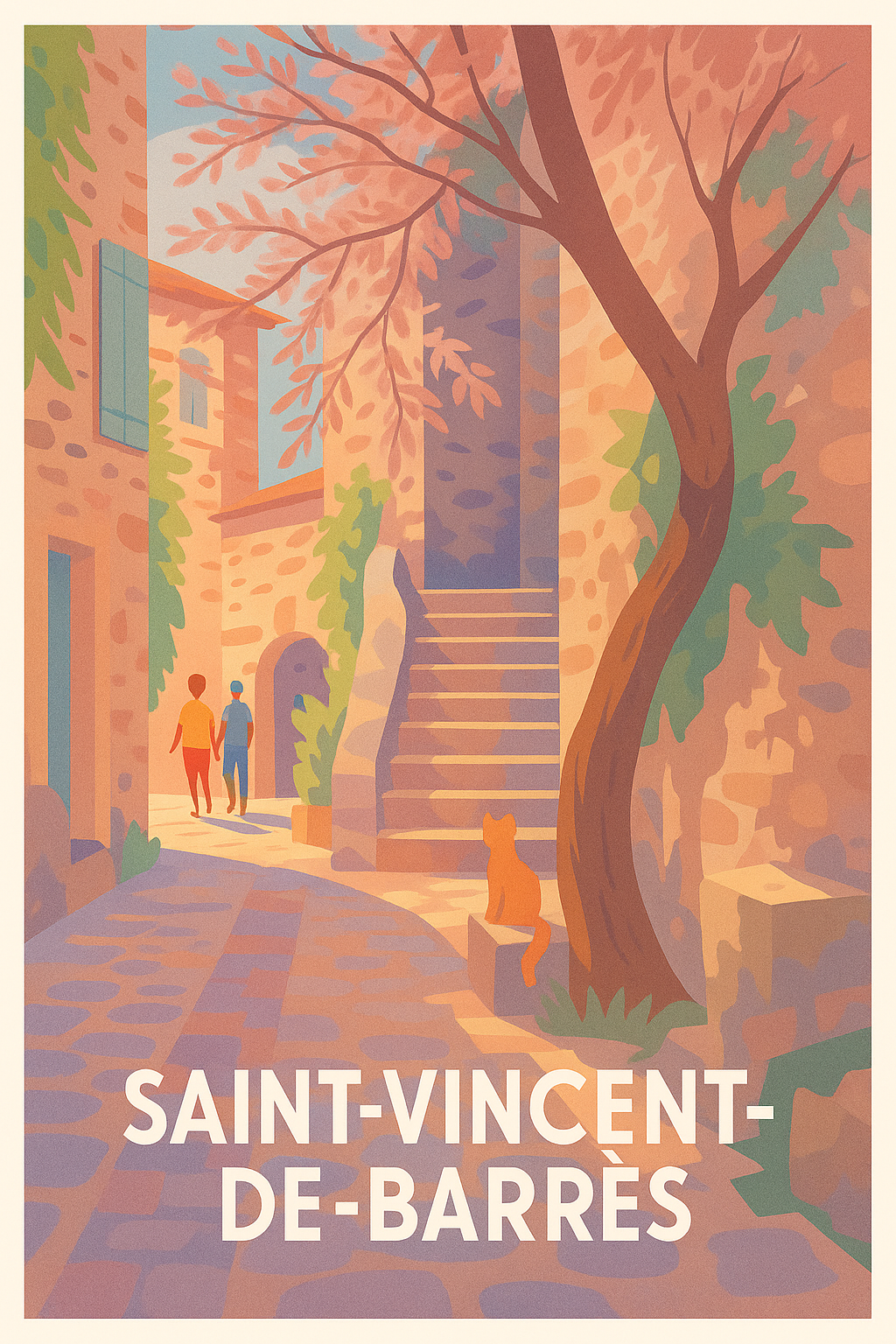 Affiche de Saint-Vincent-de-Barrès - Charme lumineux d'un village provençal