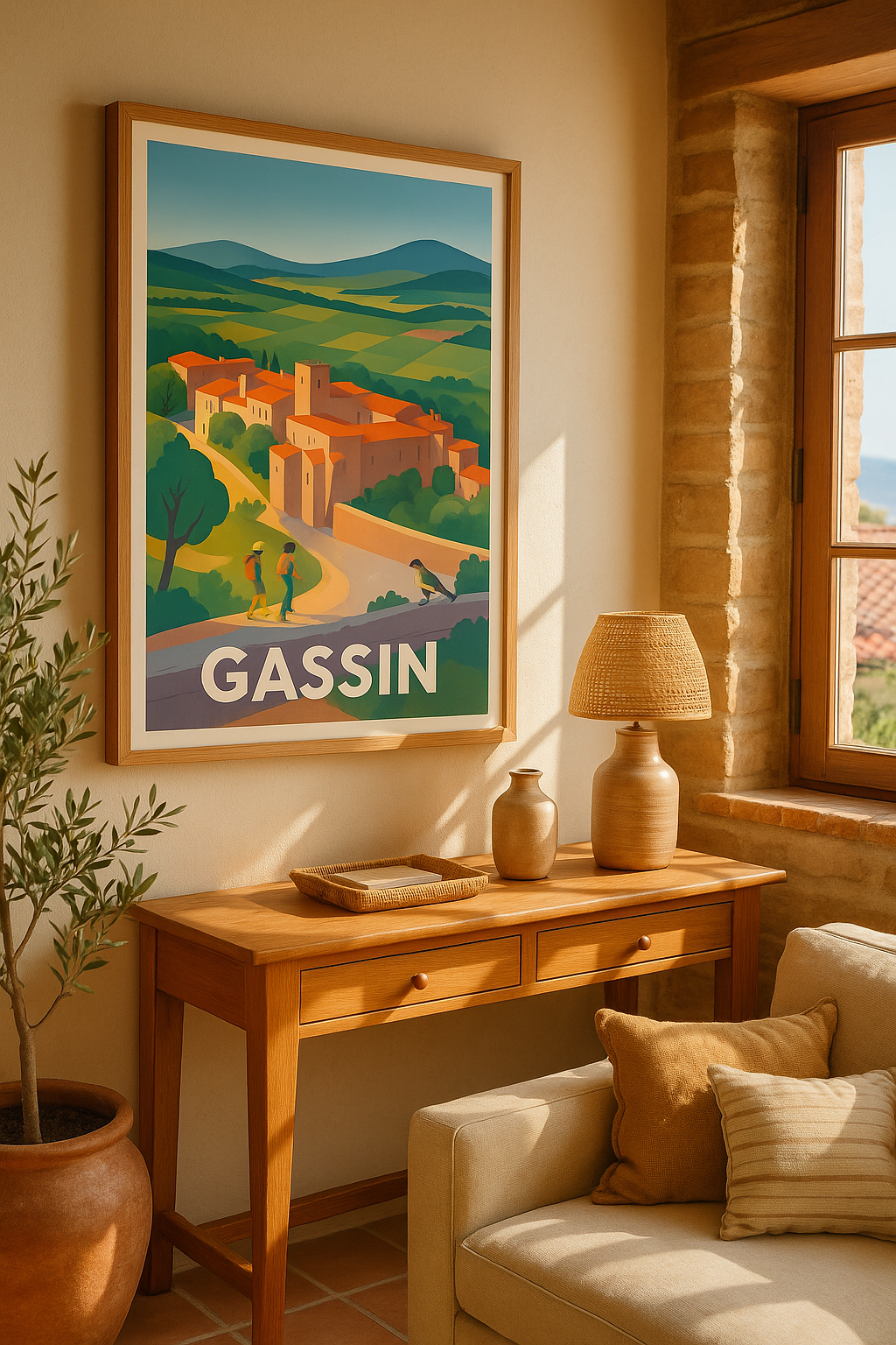 Mise en situation Affiche de Gassin - Village perché et panoramas ensoleillés