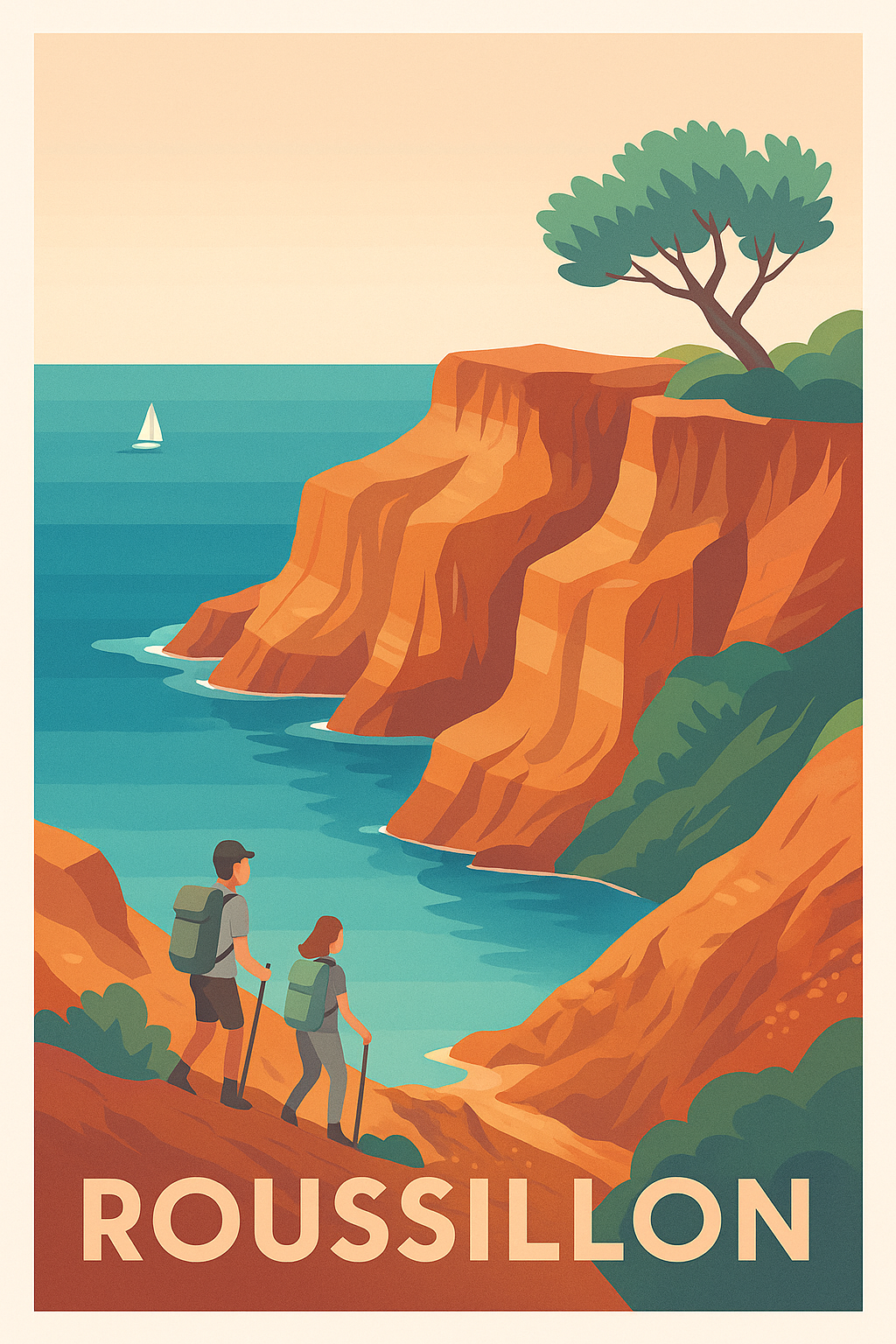 Affiche de Roussillon - Évasion et nature entre falaises et mer