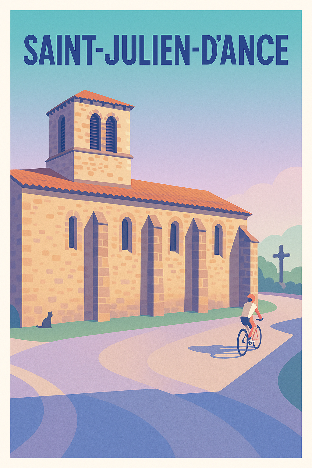 Affiche Saint-Julien-d'Ance — Charme et sérénité au village · poster d'art de Saint-Julien-d'Ance