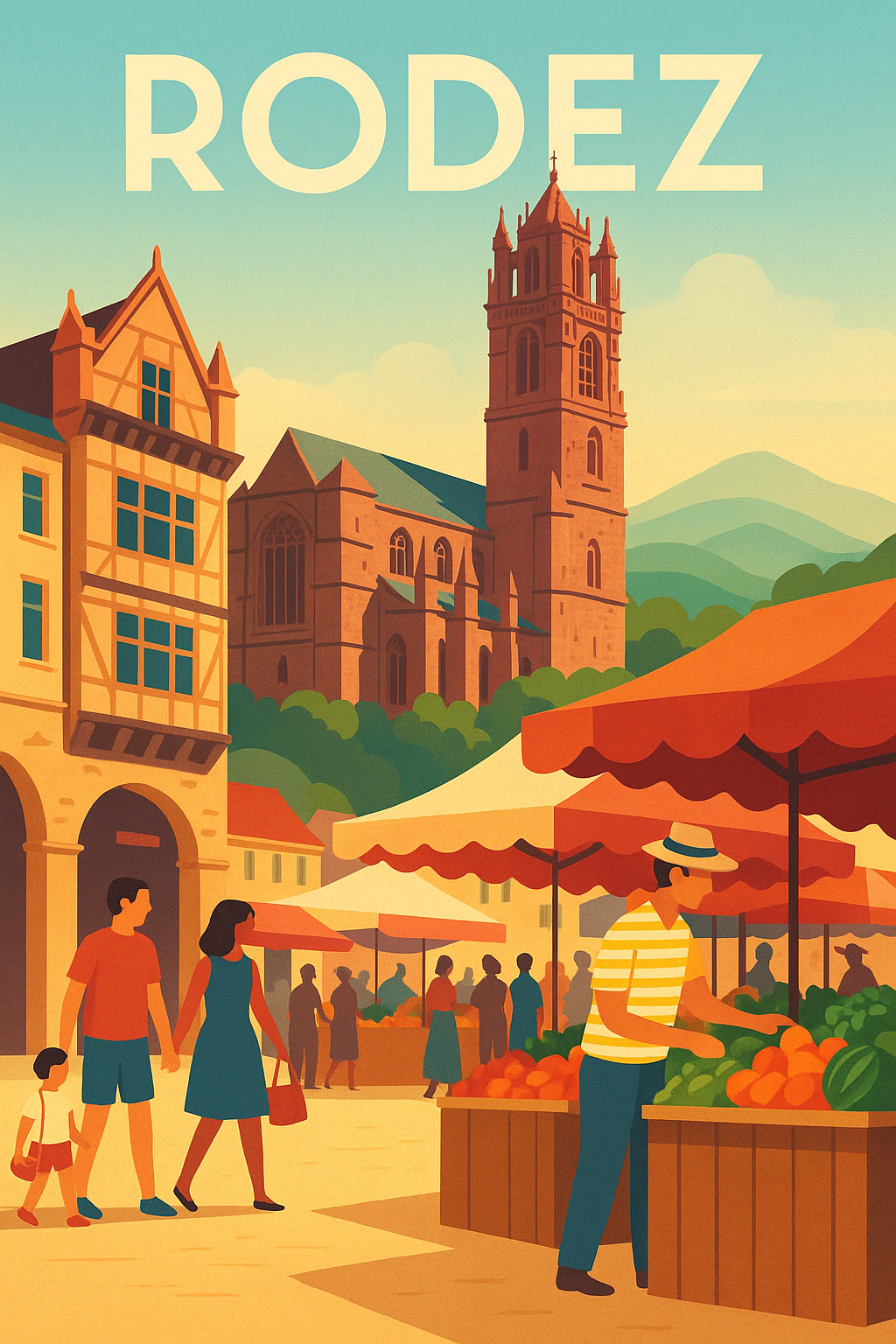 Rodez - Atmosphère de marché et charme médiéval