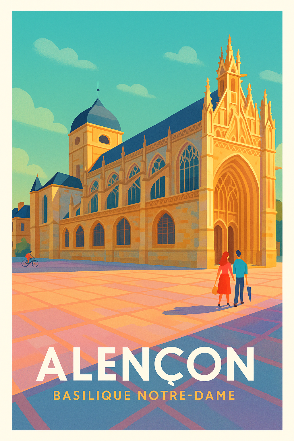 Affiche Alençon - Splendeur gothique de la Basilique Notre-Dame