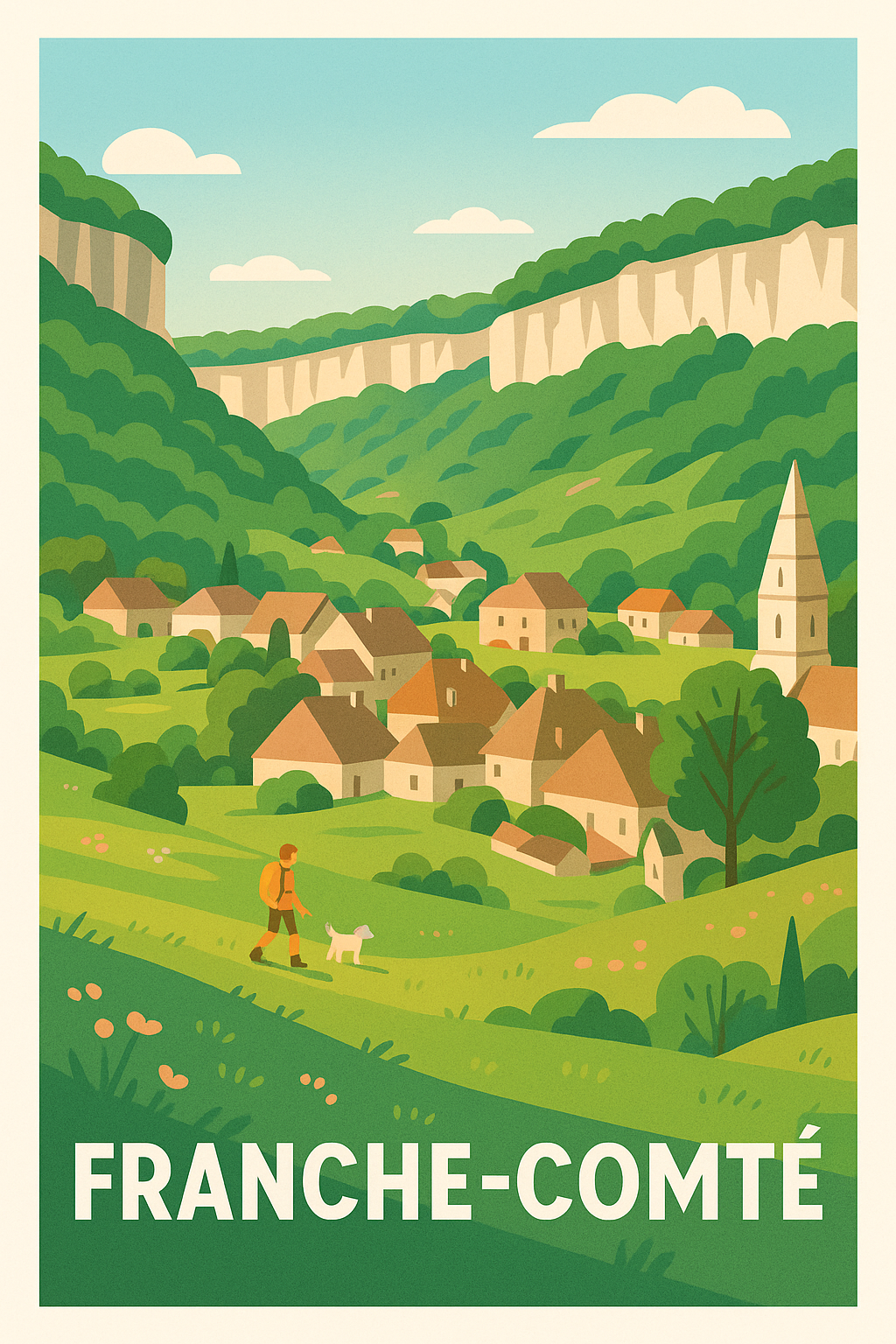 Affiche Franche-Comté — Évasion bucolique au cœur de la nature · poster d'art de Franche-Comté