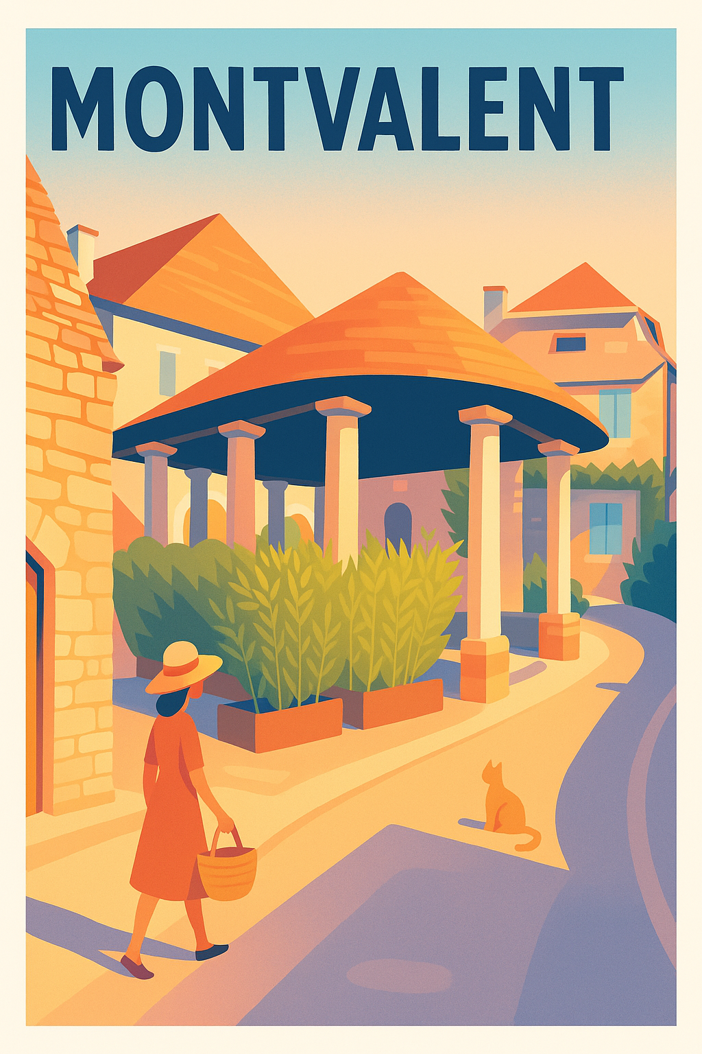 Affiche Montvalent — Charme et douceur dans le village · poster d'art de Montvalent