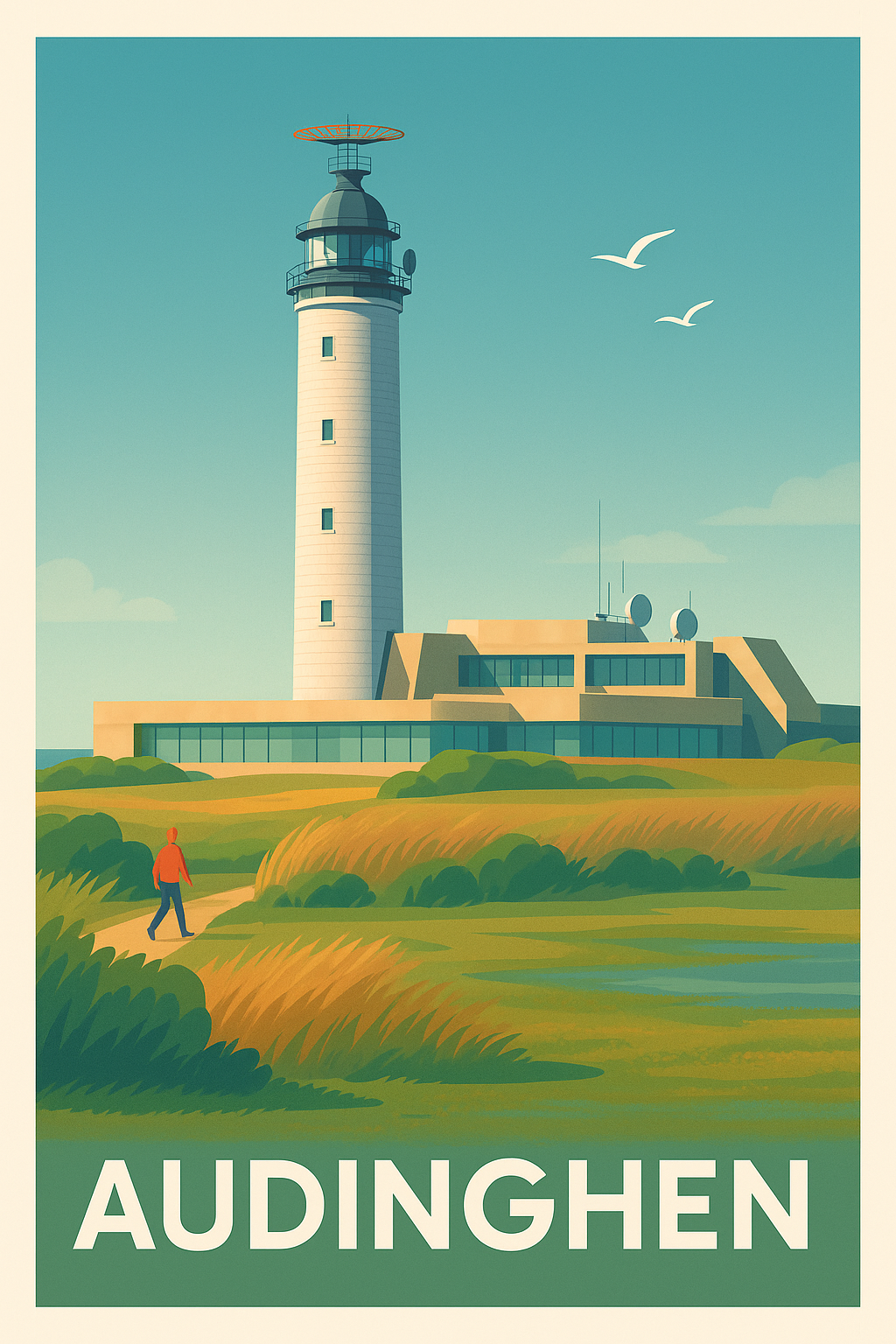 Affiche Audinghen — L'élégance du phare en pleine nature · poster d'art de Audinghen