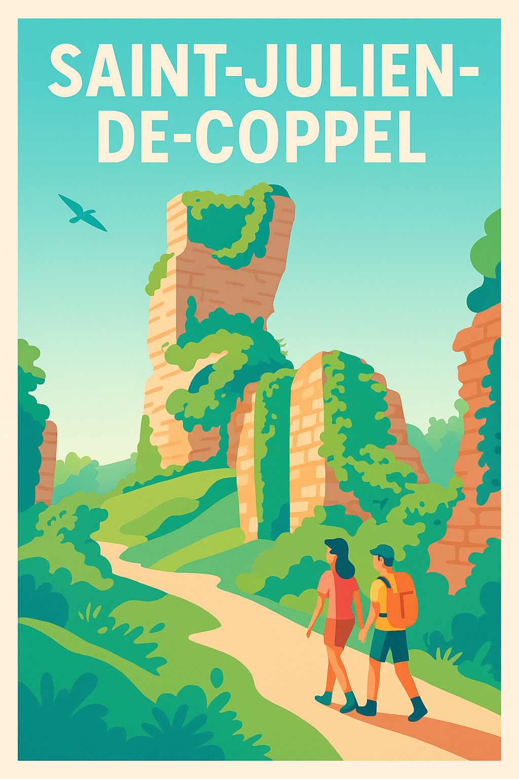 Affiche de Saint-Julien-de-Coppel - Promenade au cœur des ruines verdoyantes