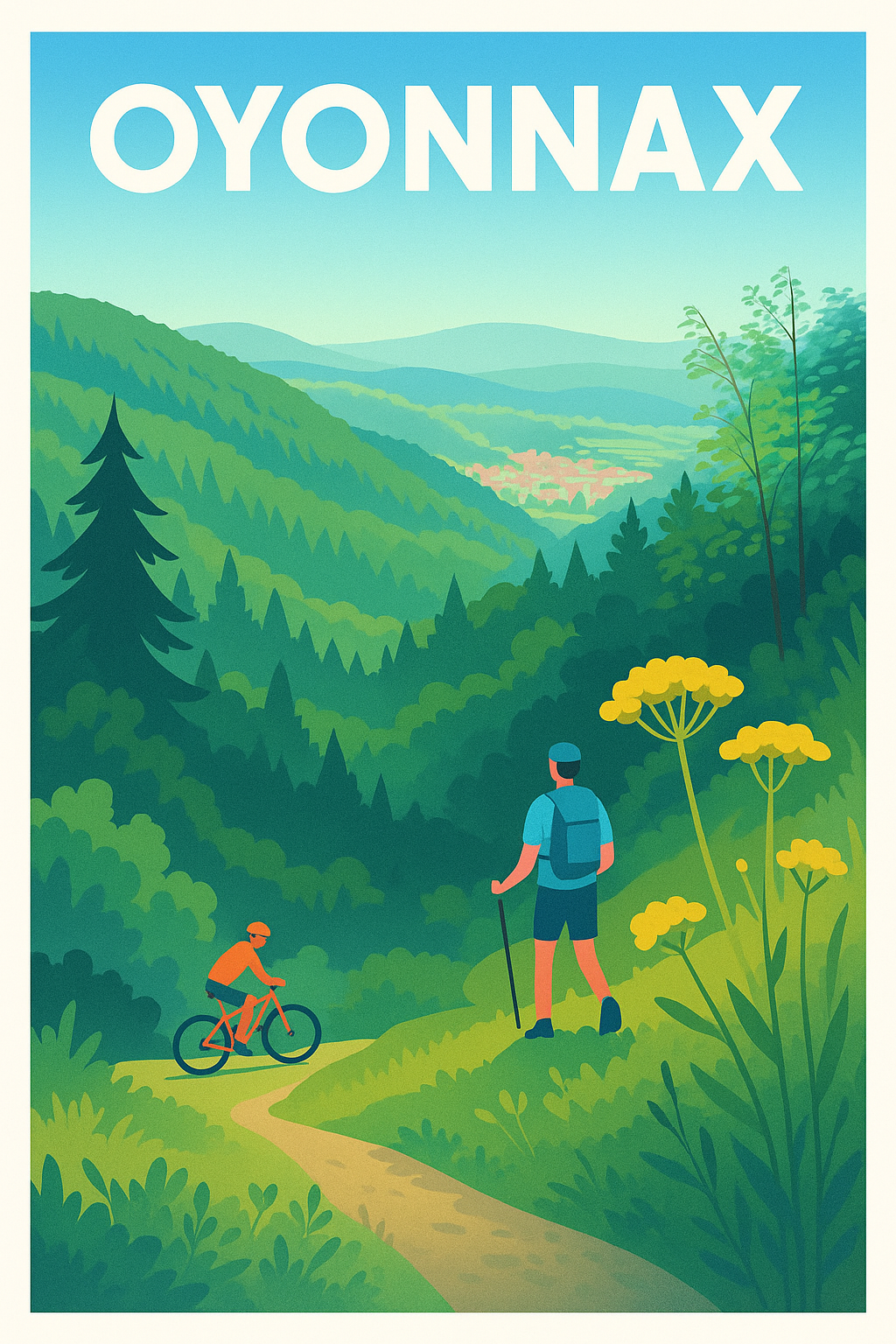 Affiche Oyonnax — Escapade nature en pleine forêt · poster d'art de Oyonnax