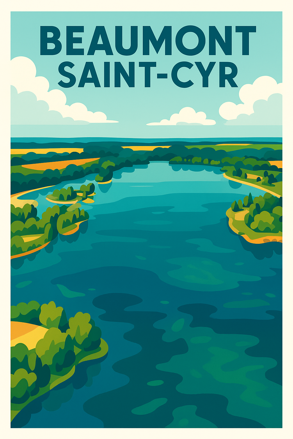 Affiche de Beaumont Saint-Cyr - Harmonie naturelle en bord de rivière