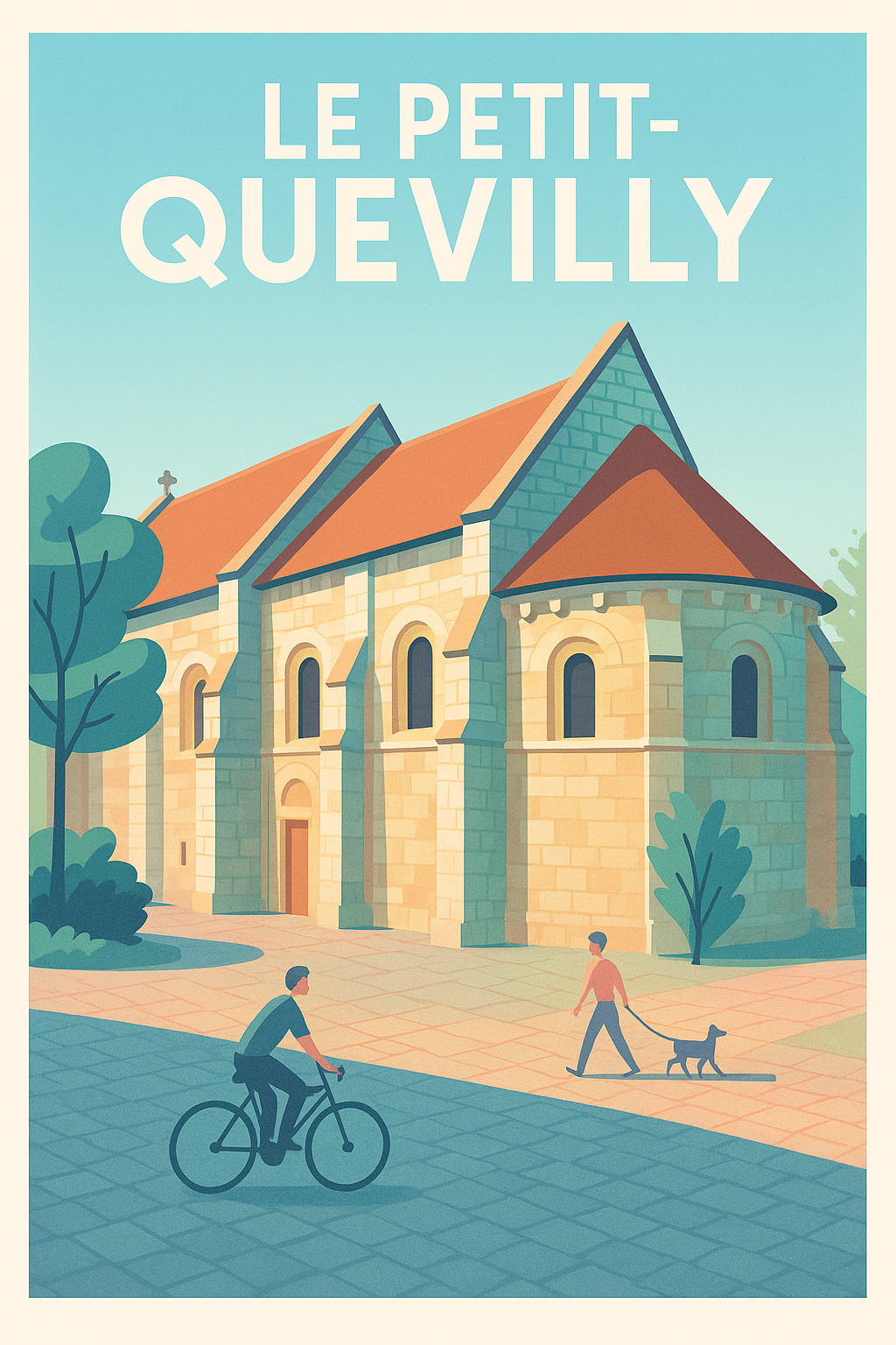 Affiche Le Petit-Quevilly — Tranquillité et patrimoine au cœur de la ville · poster d'art de Le Petit-Quevilly