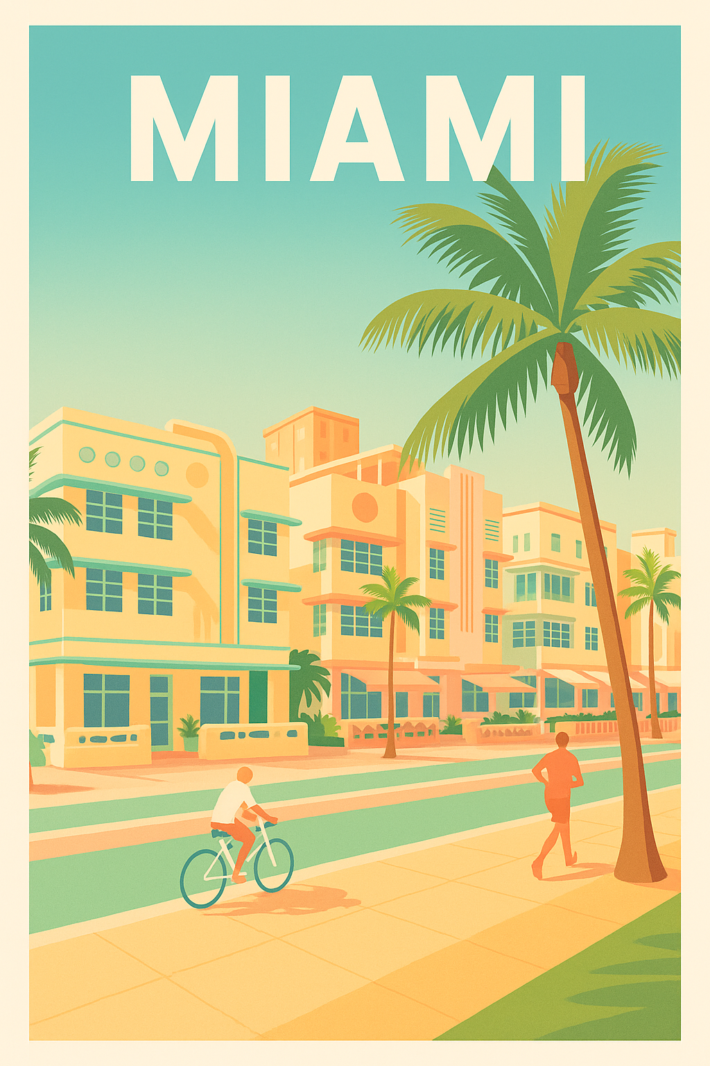 Affiche de Miami - L'élégance ensoleillée du style Art déco