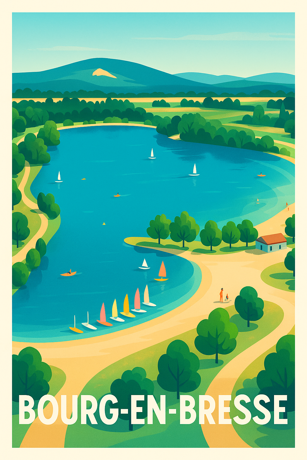 Affiche de Bourg-en-Bresse - Évasion nature et détente au lac