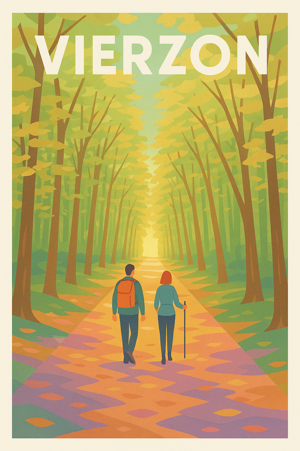 Affiche Vierzon — Promenade sereine en forêt · poster d'art de Vierzon