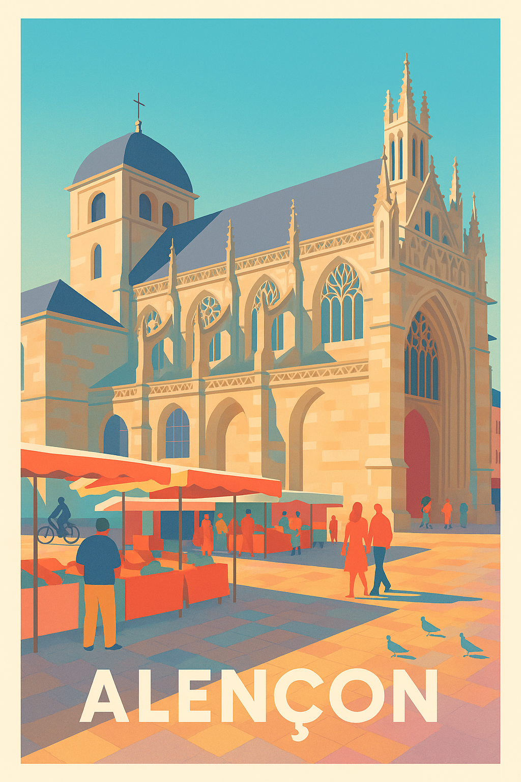 Affiche Alençon - Charme authentique au cœur des marchés normands