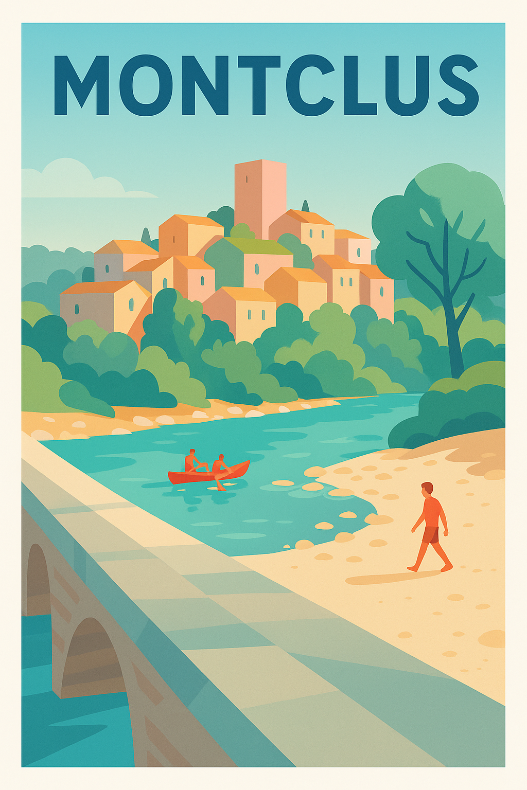 Affiche Montclus — Charme et sérénité en Vallée de la Cèze · poster d'art de Montclus