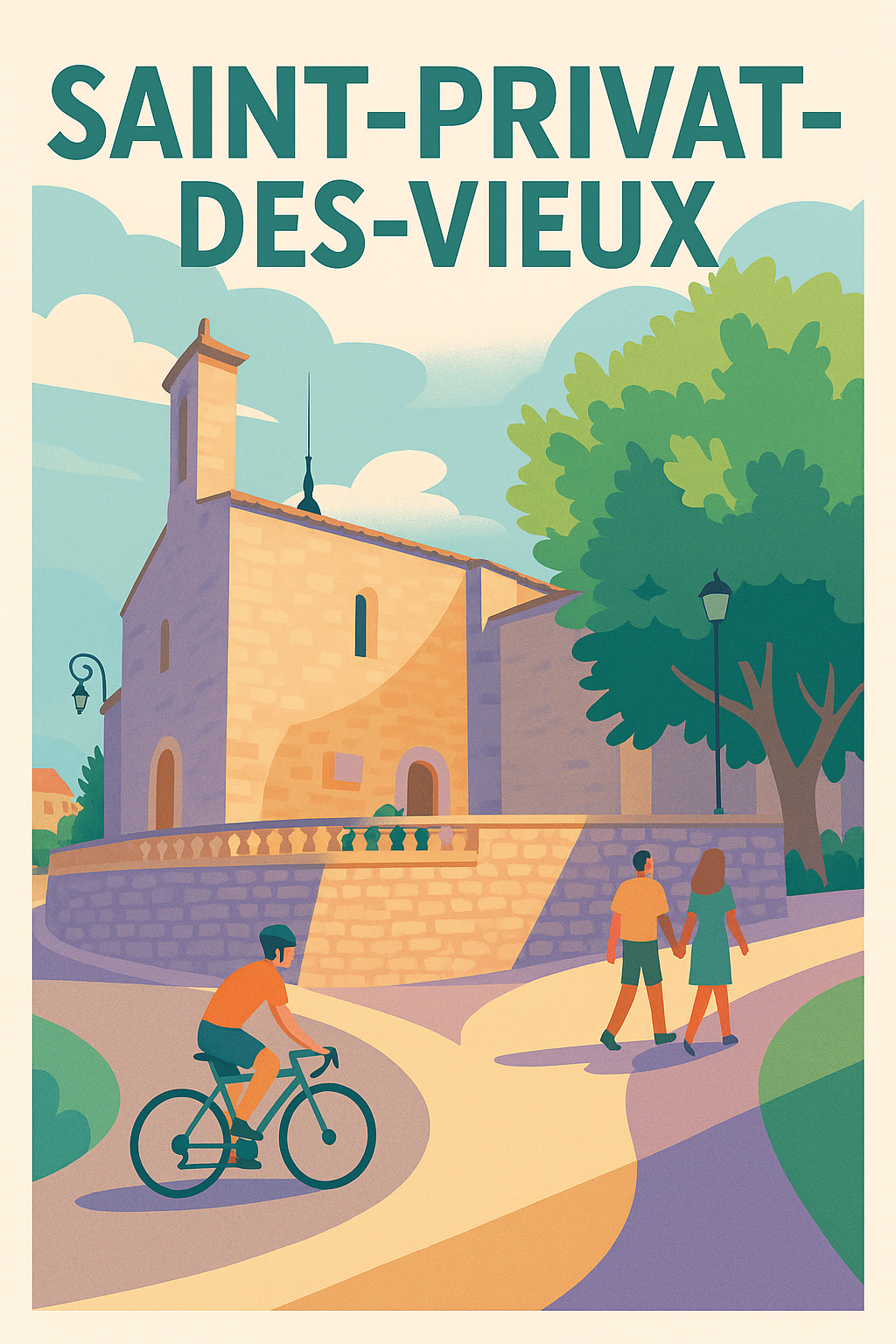 Affiche de Saint-Privat-des-Vieux - Charme et douceur d'un village ensoleillé