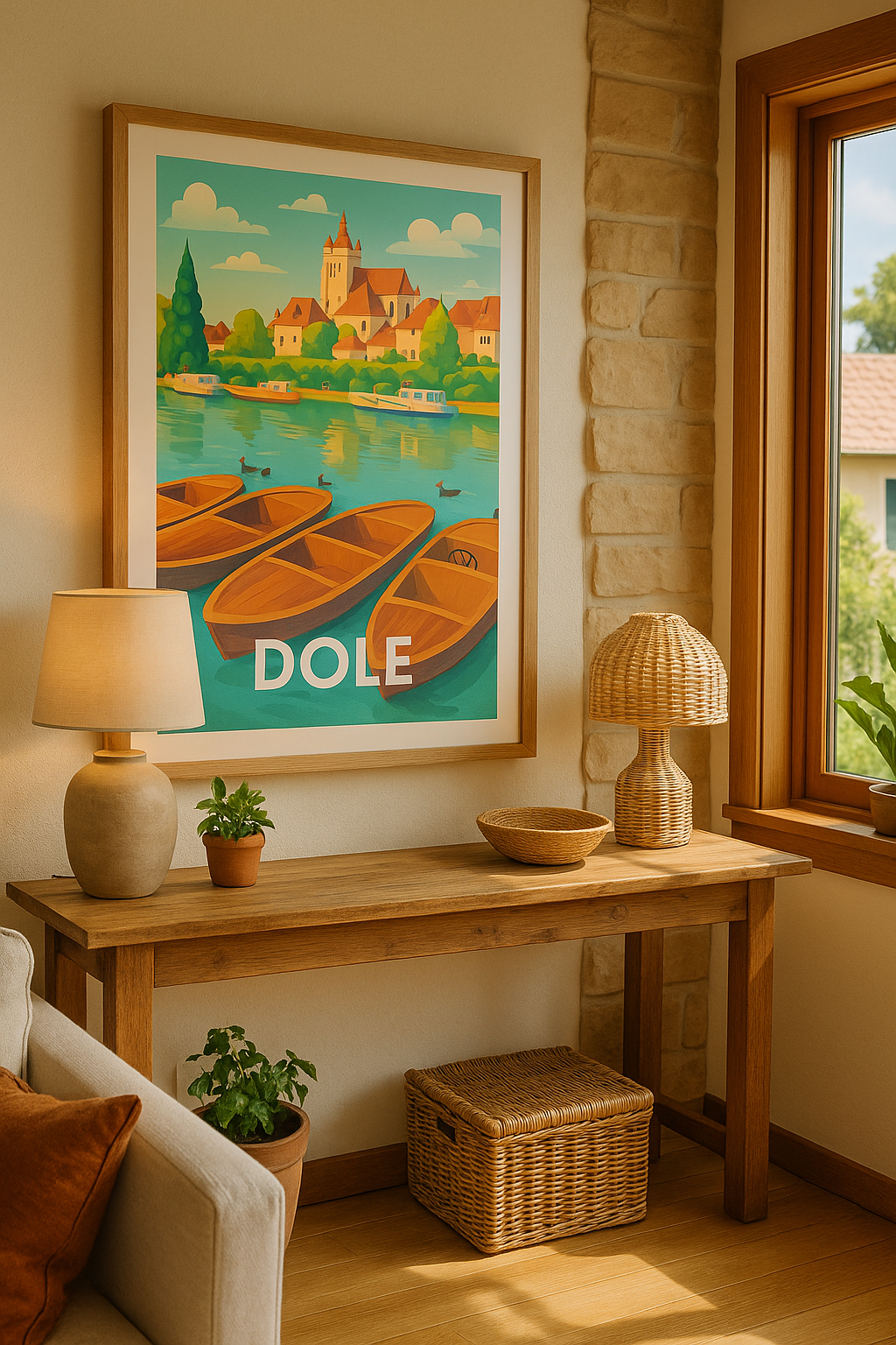 Affiche Dole — Charme paisible au fil de l'eau · poster d'art de Dole
