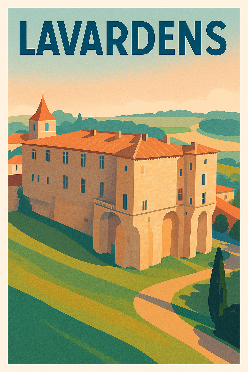 Affiche Lavardens — Charme historique et paysages vallonnés · poster d'art de Lavardens