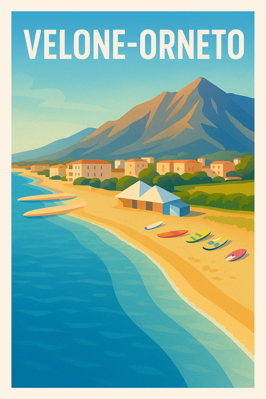 Affiche Vélone-Orneto — Évasion balnéaire en clair-obscur · poster d'art de Vélone-Orneto