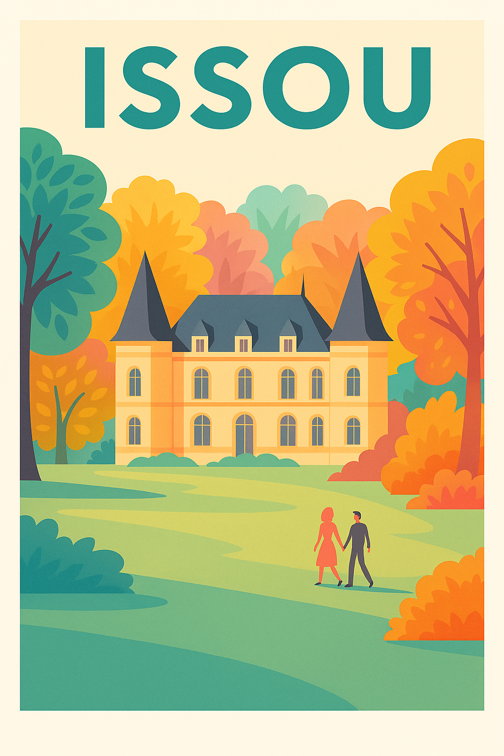 Affiche de Issou - Le charme intemporel de la nature et de l'architecture