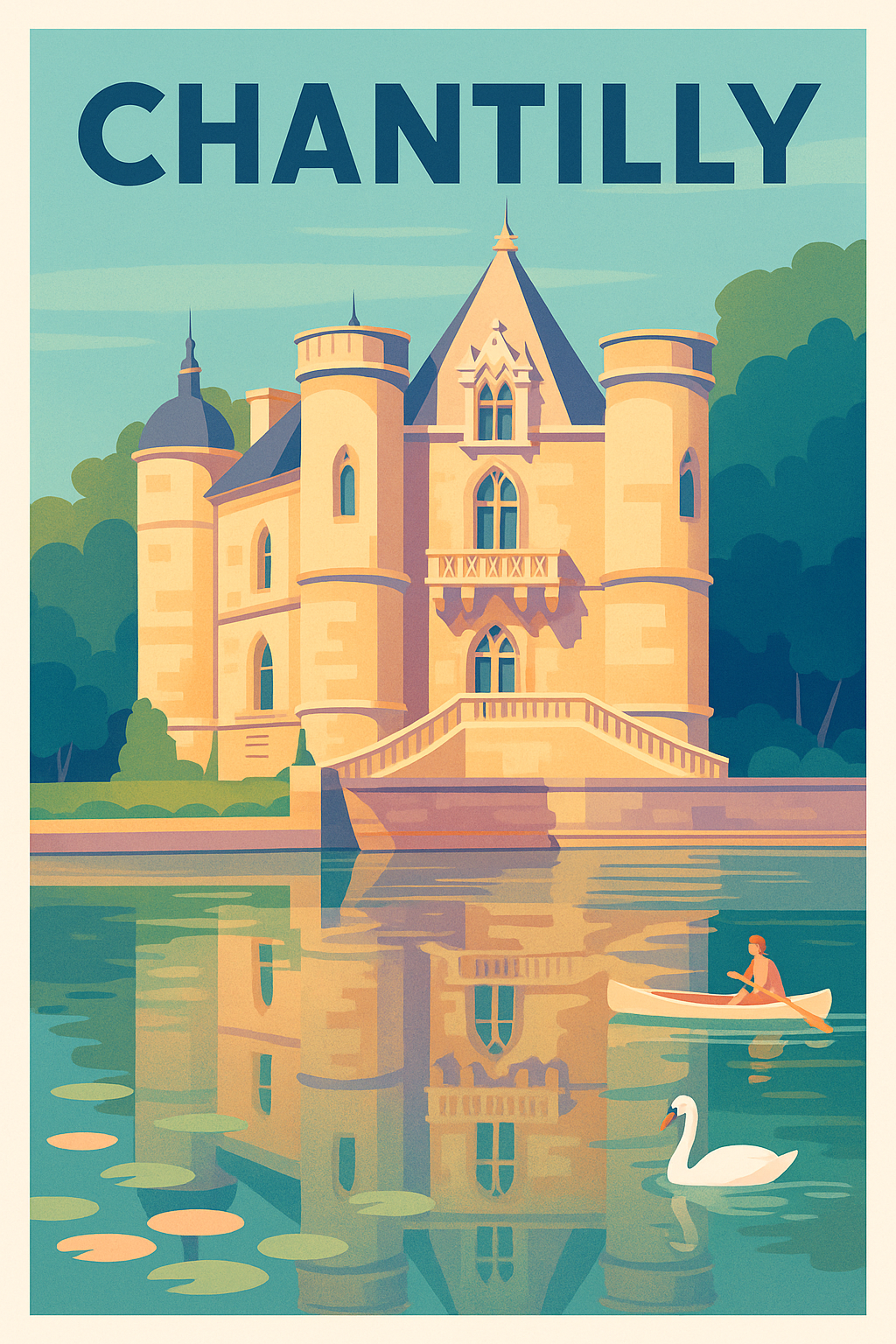Affiche de Chantilly - L'élégance au bord de l'eau