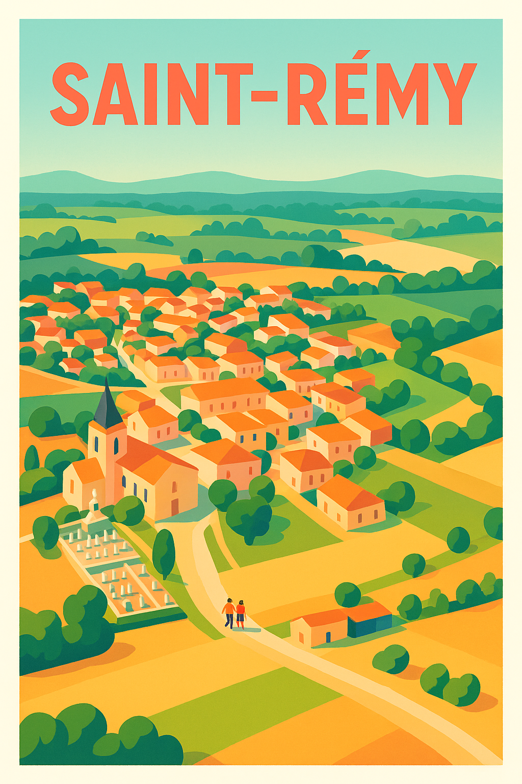 Affiche de Saint-Rémy - Le charme authentique de la campagne provençale