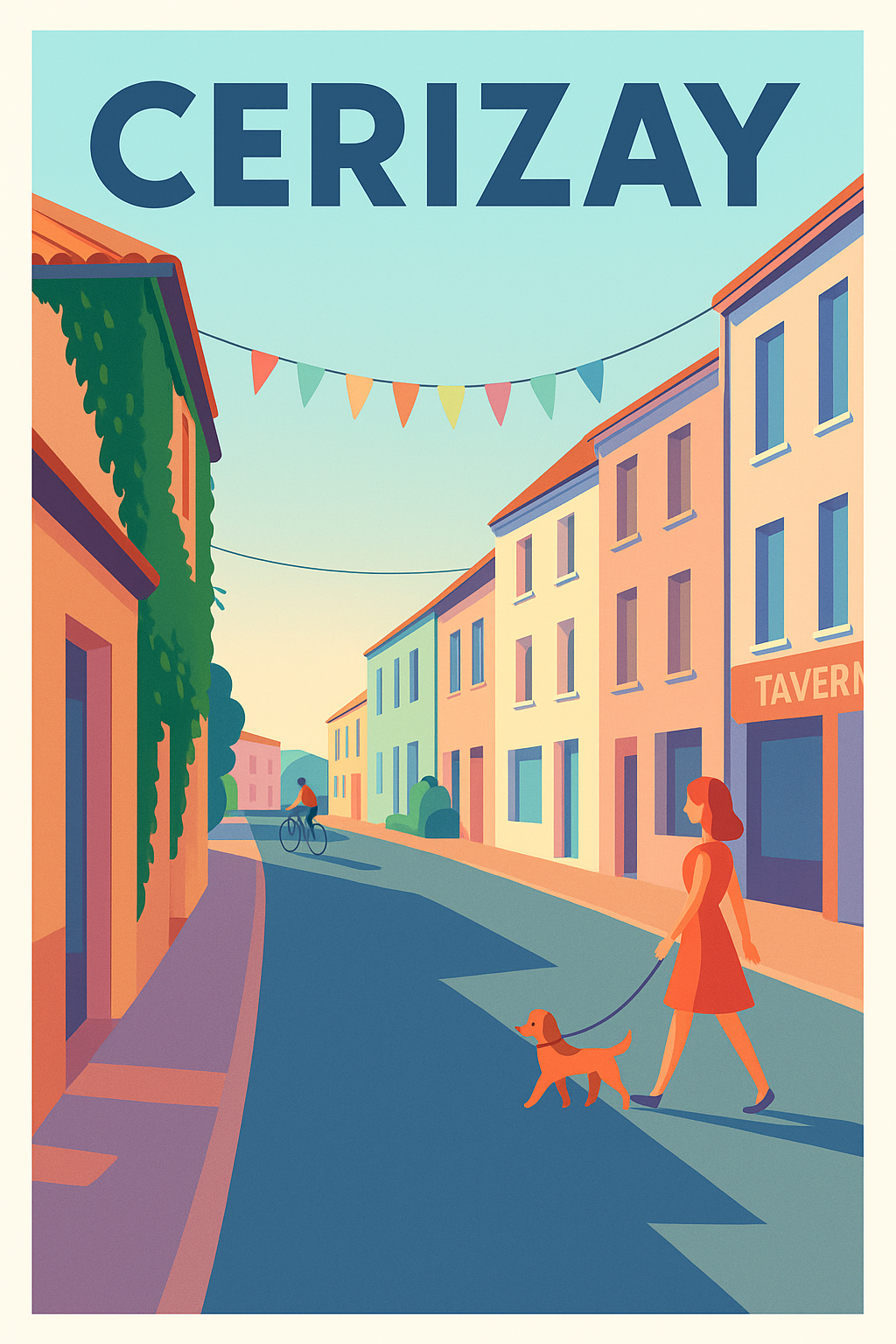 Affiche de Cerizay - Charme tranquille d'une rue animée