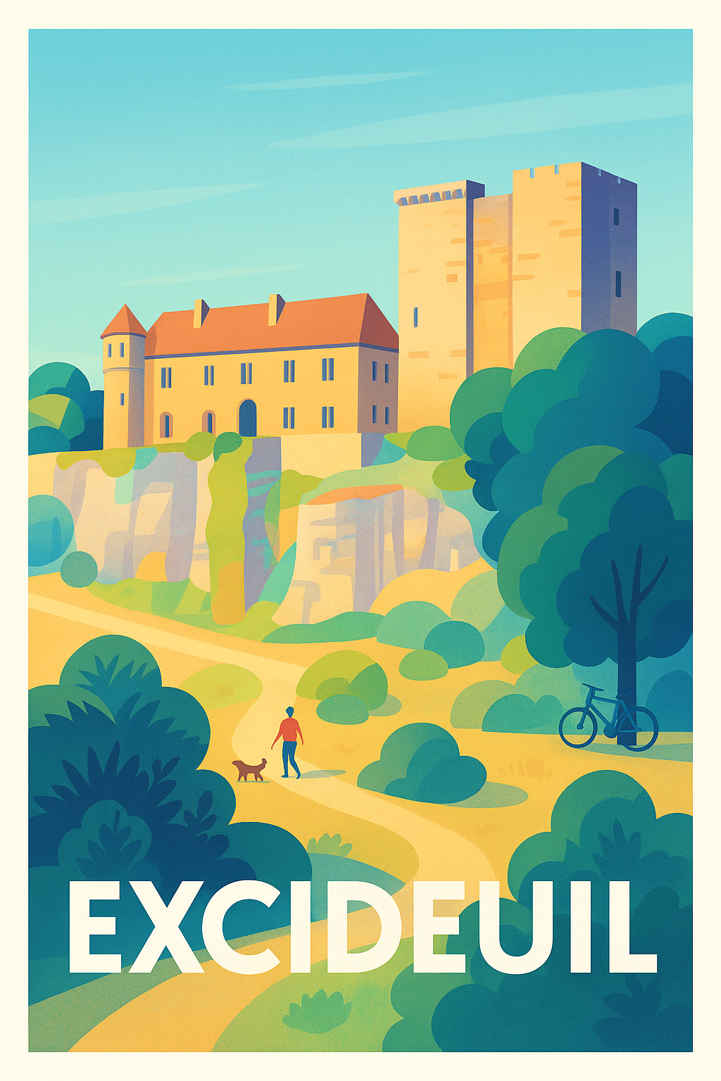 Affiche Excideuil — Évasion au cœur du Périgord · poster d'art de Excideuil