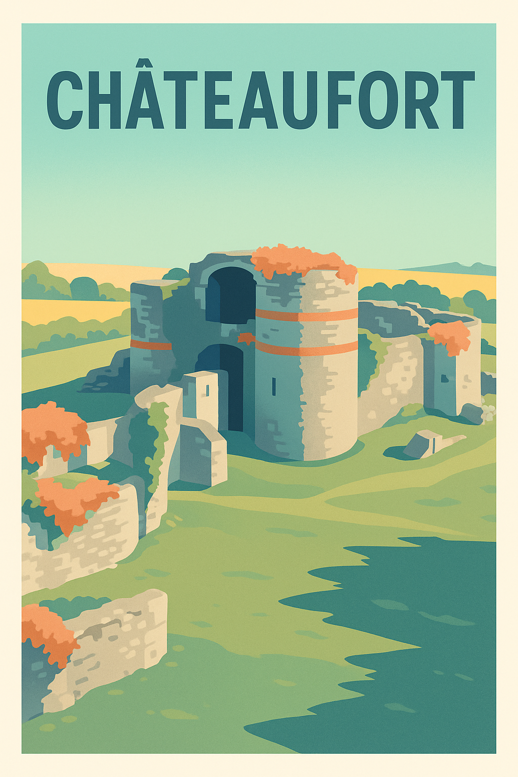 Affiche de Châteaufort - L'élégance intemporelle des ruines médiévales