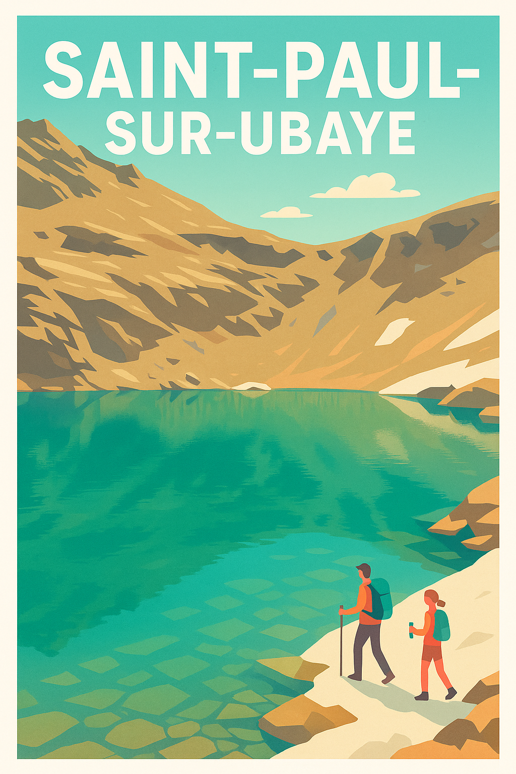 Affiche de Saint-Paul-sur-Ubaye - Invitation à la randonnée en montagne