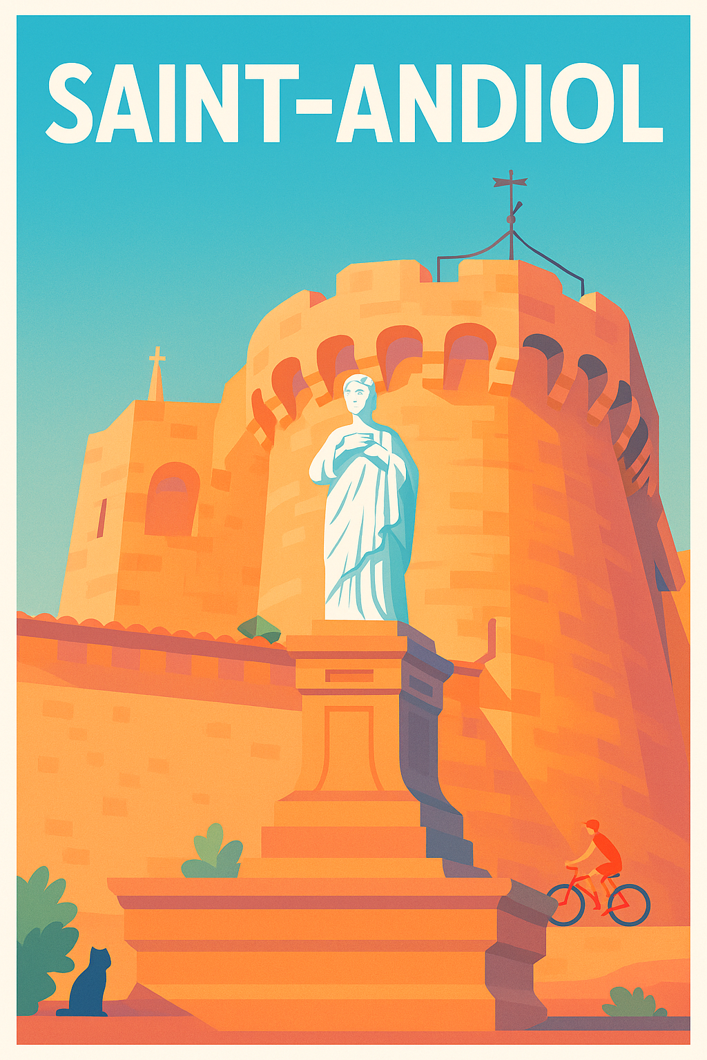 Affiche de Saint-Andiol - L'élégance méditerranéenne en affiche vintage