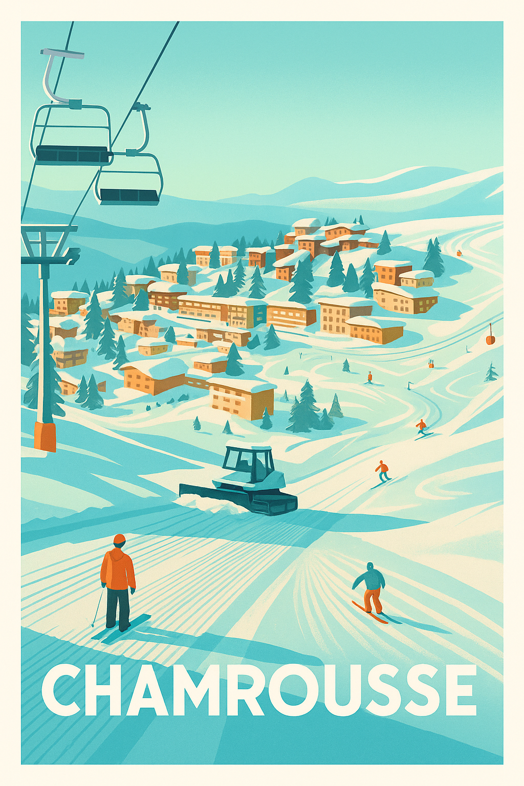 Affiche Chamrousse — Escapade hivernale montagnarde · poster d'art de Chamrousse
