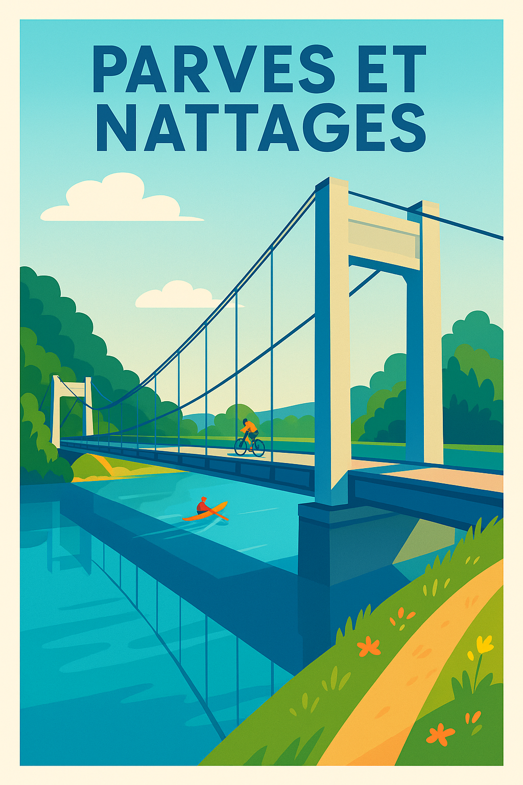 Affiche de Parves et Nattages - Le charme du pont suspendu en pleine nature