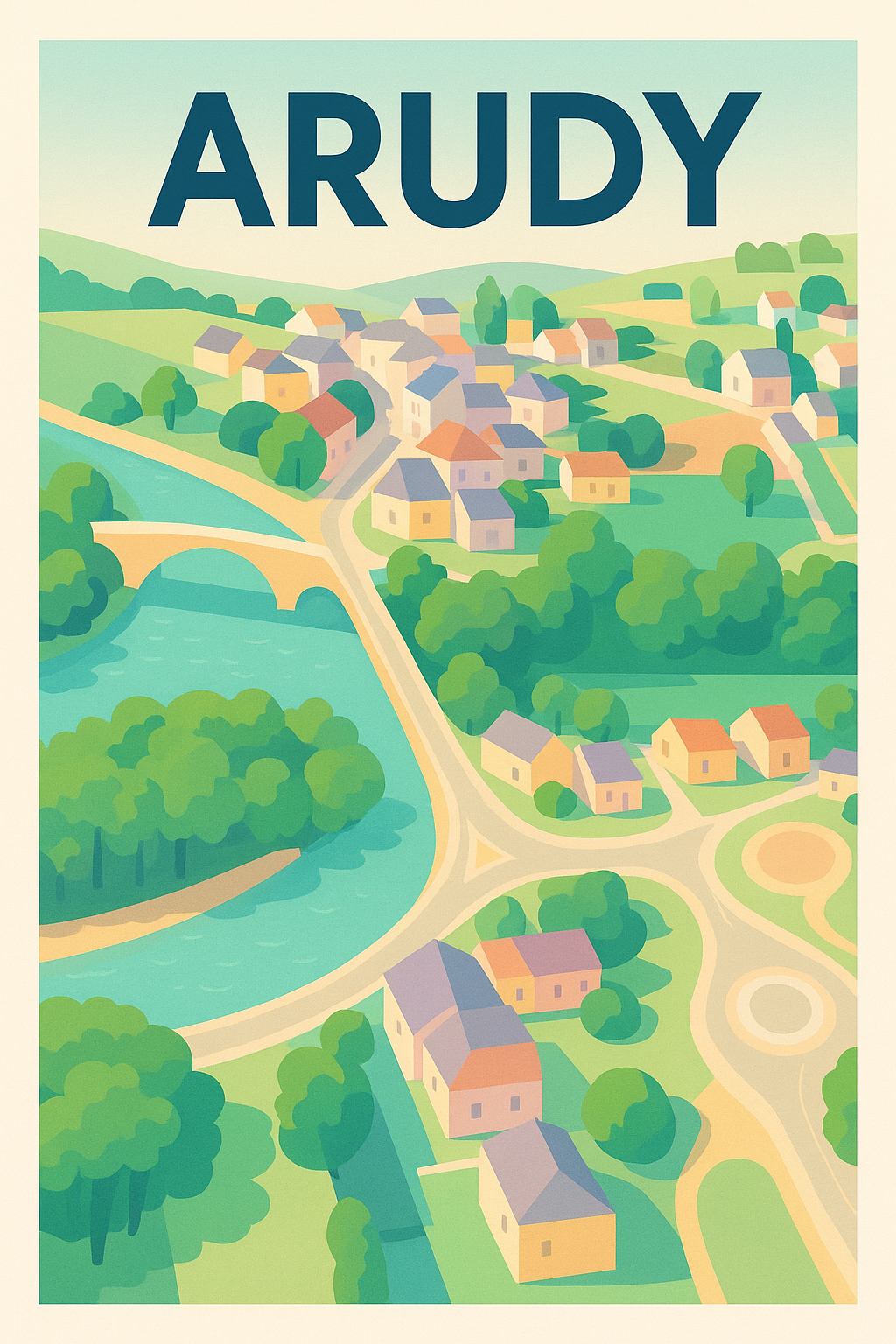 Affiche de Arudy - Charme bucolique des Pyrénées