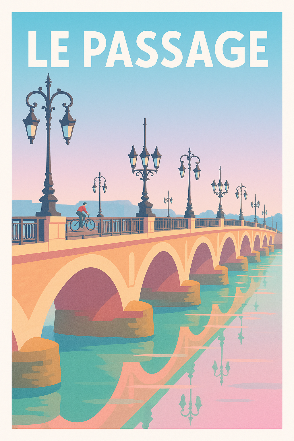 Affiche de Bordeaux - Le Passage entre lumière et reflet