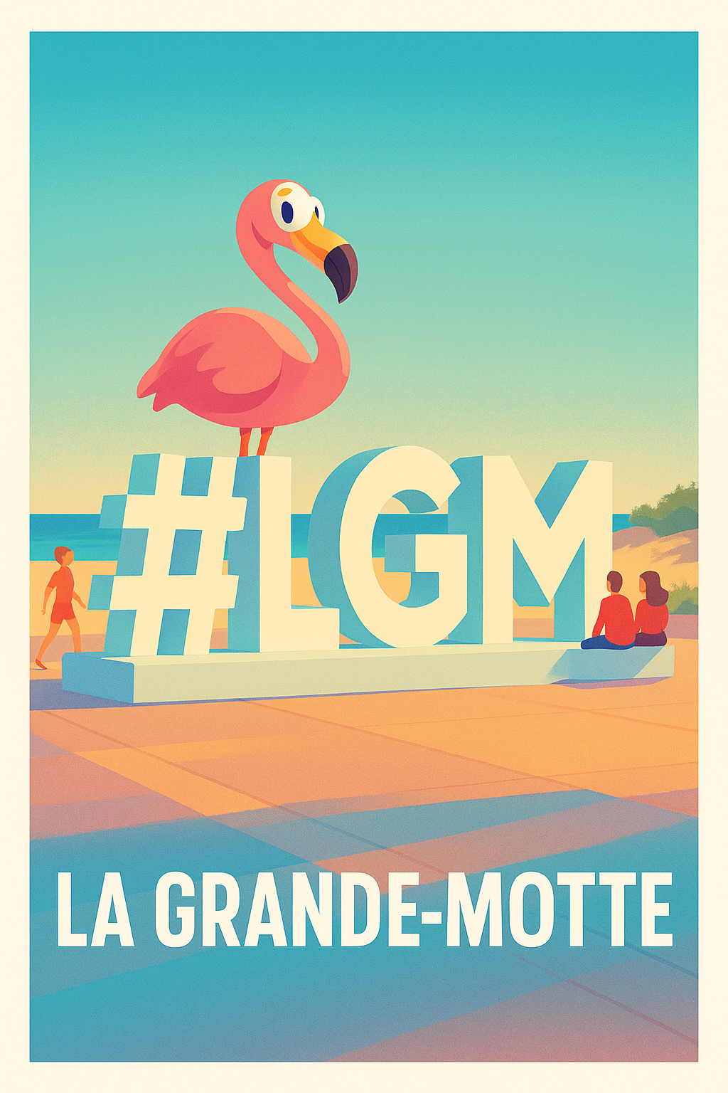Affiche La Grande-Motte — Charme méditerranéen et ambiance balnéaire · poster d'art de La Grande-Motte